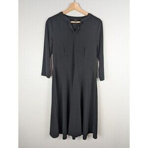 Talbots Dress Black M Petite Classic‎ Stretchy Midi Career Party Elegant 152